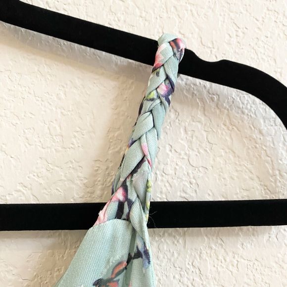 Darling London Size 8 Green Pink  Maxi Dress Sleeveless Floral Tie Back Lined - Picture 8 of 16
